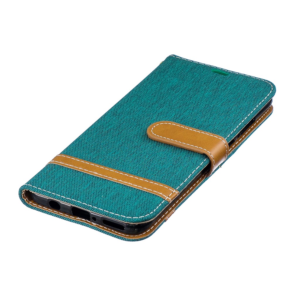Assorted Color Jeans Cloth PU Leather Protector Cover for Huawei P30 Lite/nova 4e/P30 Lite New Edition - Green-6