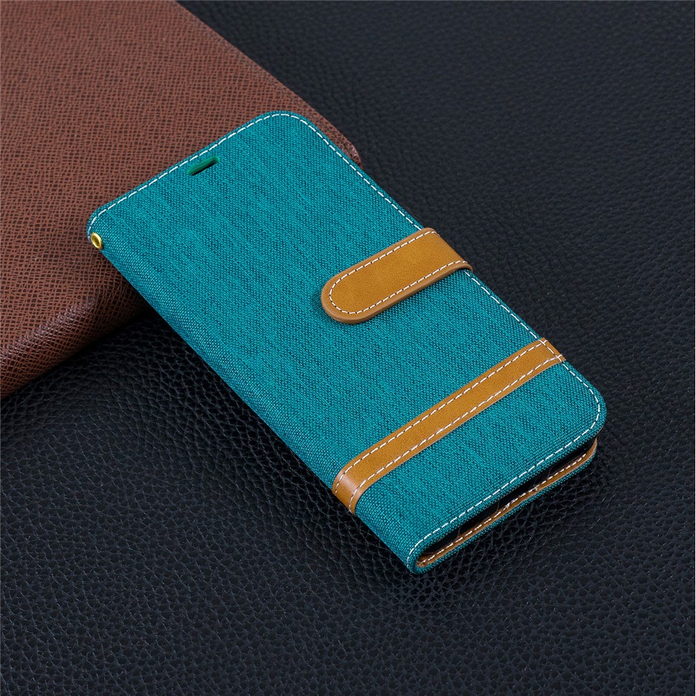 Assorted Color Jeans Cloth PU Leather Protector Cover for Huawei P30 Lite/nova 4e/P30 Lite New Edition - Green-9