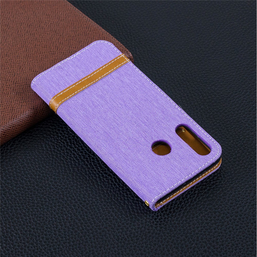 Assorted Color Jeans Cloth Leather Case Accessory for Huawei P30 Lite/nova 4e/P30 Lite New Edition - Purple-10
