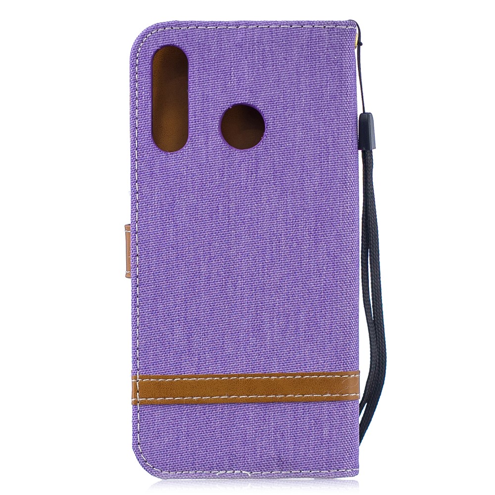 Assorted Color Jeans Cloth Leather Case Accessory for Huawei P30 Lite/nova 4e/P30 Lite New Edition - Purple-3