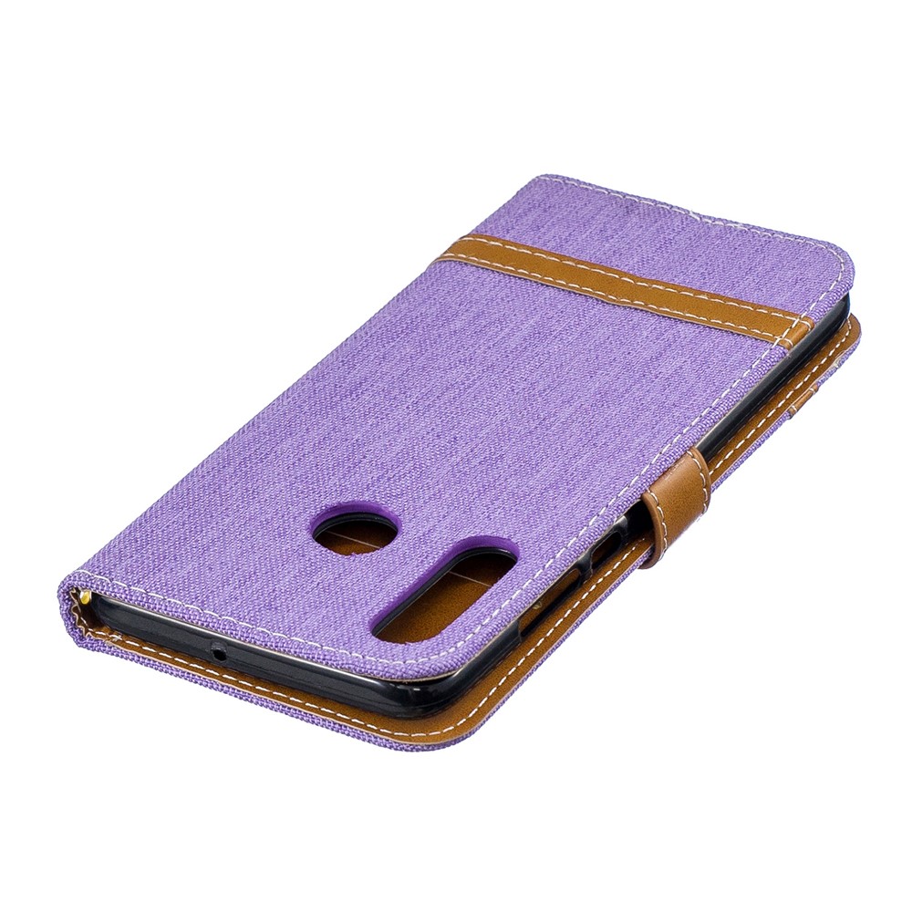 Assorted Color Jeans Cloth Leather Case Accessory for Huawei P30 Lite/nova 4e/P30 Lite New Edition - Purple-7