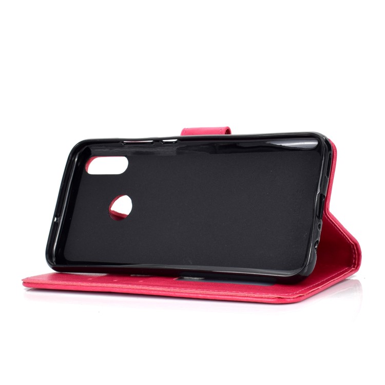 Imprint Flower Leather Wallet Cover for Huawei P Smart (2019) / Honor 10 Lite - Rose-6