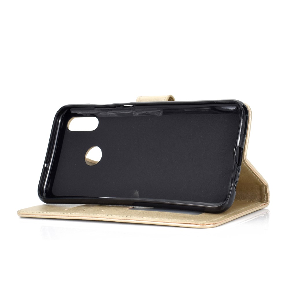 Imprint Flower Leather Wallet Phone Case for Huawei P Smart (2019) / Honor 10 Lite - Gold-6