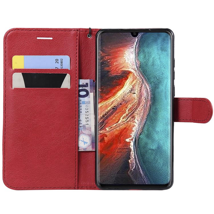 Wallet Leather Stand Cover for Huawei P30 - Red-6