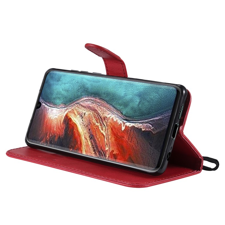 Wallet Leather Stand Cover for Huawei P30 - Red-8