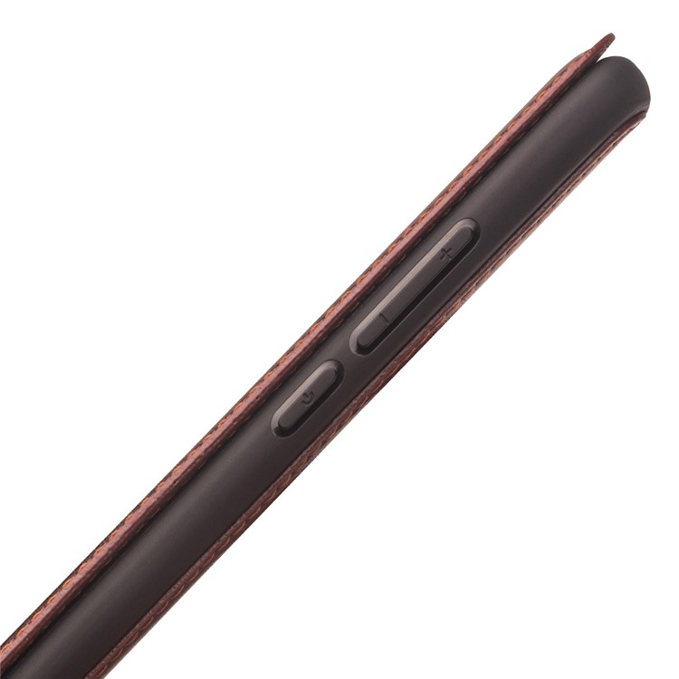 QIALINO Clássico Estilo Genuíno Capa Folio De Couro Para Huawei Honra Vista 20 / V20 - Castanho-3