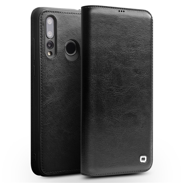 QIALINO Classic Style Genuine Leather Mobile Phone Cover for Huawei nova 4 - Black-1