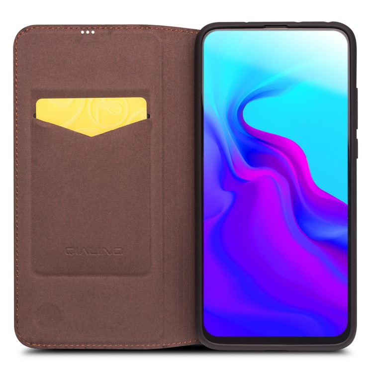 QIALINO Classic Style Genuine Leather Mobile Phone Case Shell for Huawei nova 4 - Brown-2