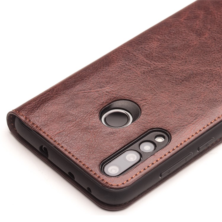 QIALINO Classic Style Genuine Leather Mobile Phone Case Shell for Huawei nova 4 - Brown-4