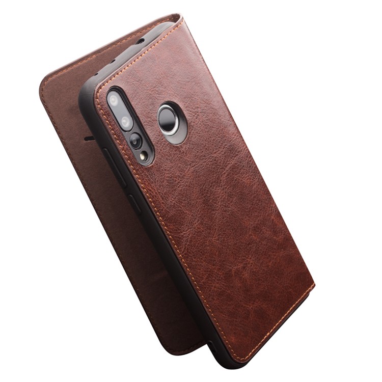 QIALINO Classic Style Genuine Leather Mobile Phone Case Shell for Huawei nova 4 - Brown-5