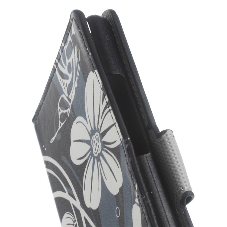 Leather Case Stand Cover for Huawei P9 Lite - Butterfly Flower-5