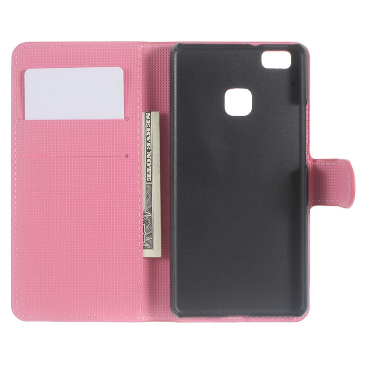 Leather Case Wallet Cover for Huawei P9 Lite - Purple Flowers-7