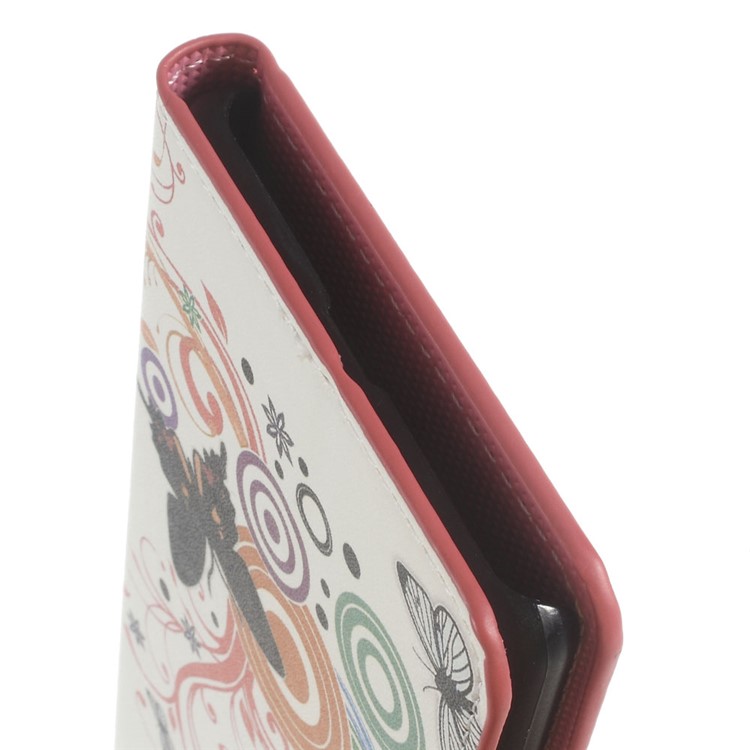 Wallet Leather Cover for Huawei P9 Lite - Colorful Butterflies and Circles-6