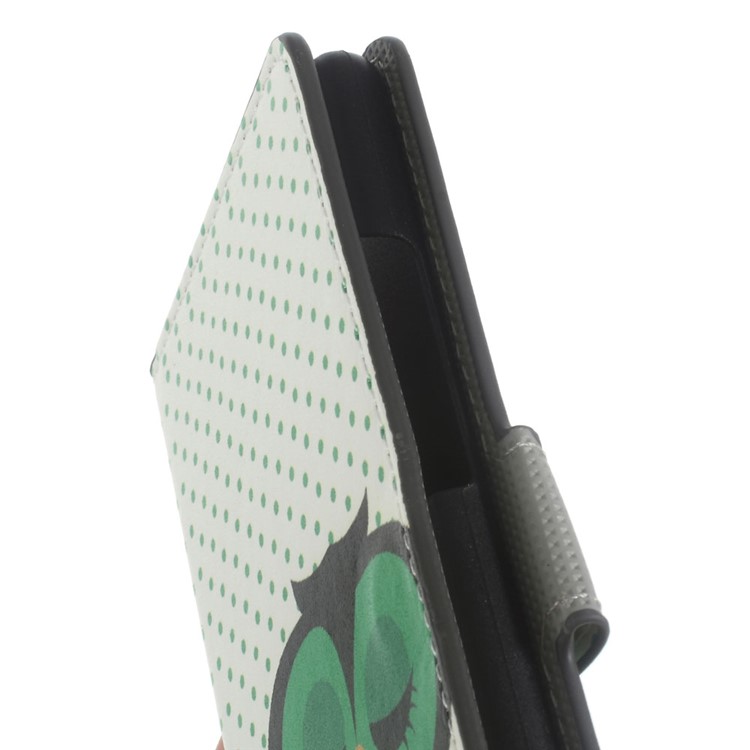 Leather Case Wallet Card Holder for Huawei P9 Lite - Green Napping Owl-6