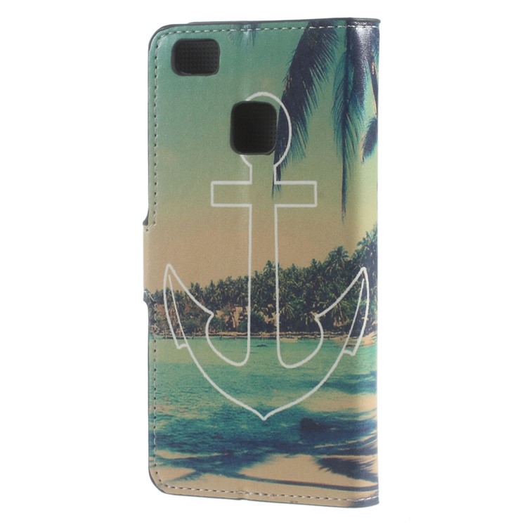 Leather Wallet Stand Cover for Huawei P9 Lite - Anchor Seaside View-2