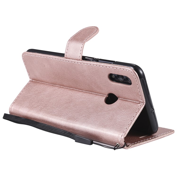 Wallet Stand Leather Case with Strap for Huawei Honor 10 Lite / P Smart (2019) - Rose Gold-5