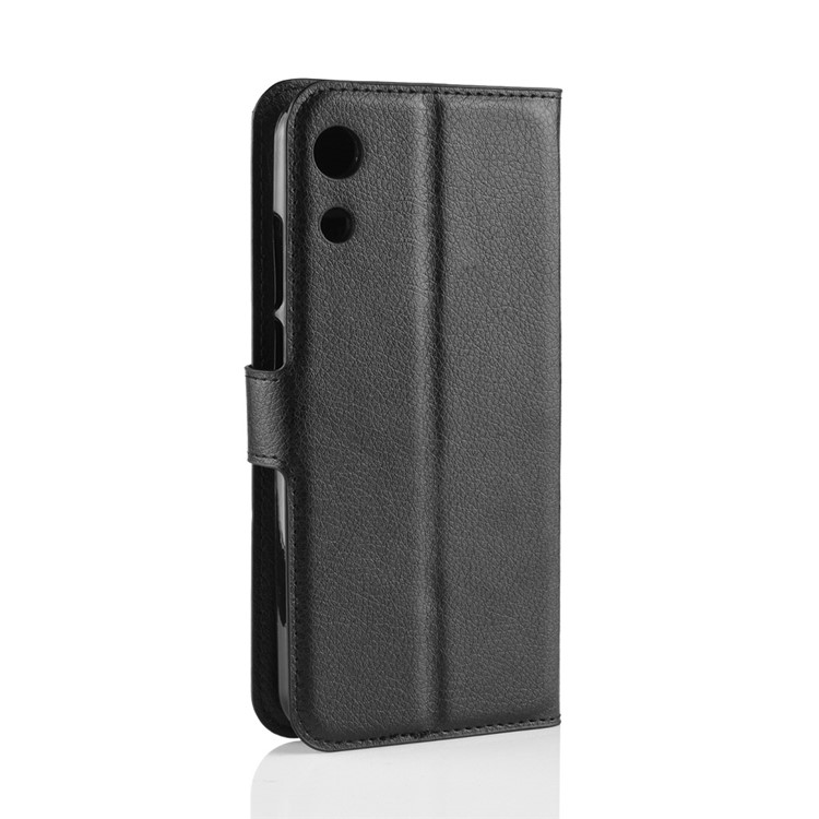 Litchi Skin Wallet Leather Stand Case for Huawei Honor Play 8A (without Fingerprint Sensor) - Black-6