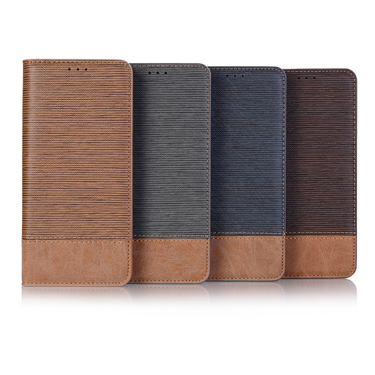 Bi-color Toothpick Texture Leather Wallet Case for Huawei P30 Pro - Black-10