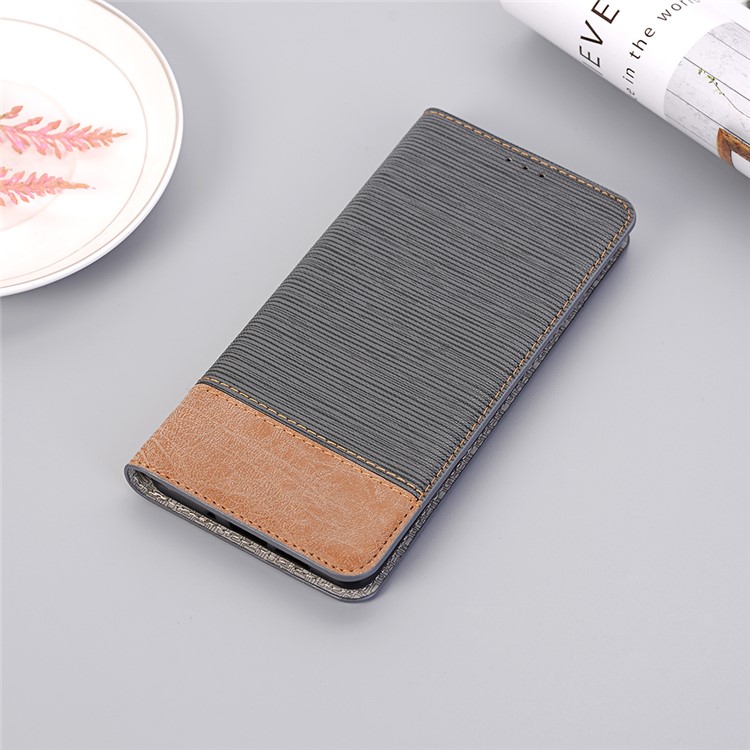Bi-color Toothpick Texture Leather Wallet Case for Huawei P30 Pro - Black-6