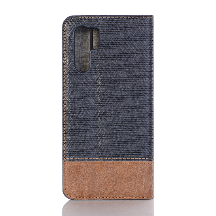 Bi-color Toothpick Texture Leather Wallet Cover for Huawei P30 Pro - Blue-2