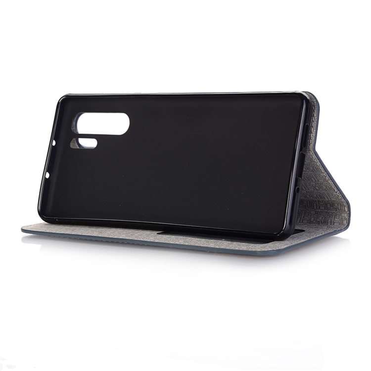 Bi-color Toothpick Texture Leather Wallet Cover for Huawei P30 Pro - Blue-4