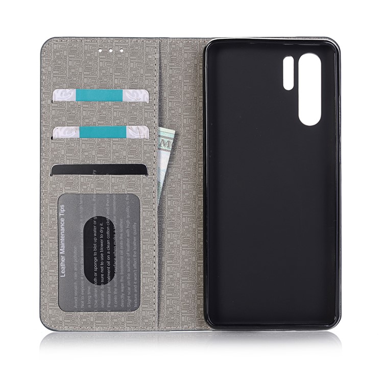 Bi-color Toothpick Texture Leather Wallet Cover for Huawei P30 Pro - Blue-5
