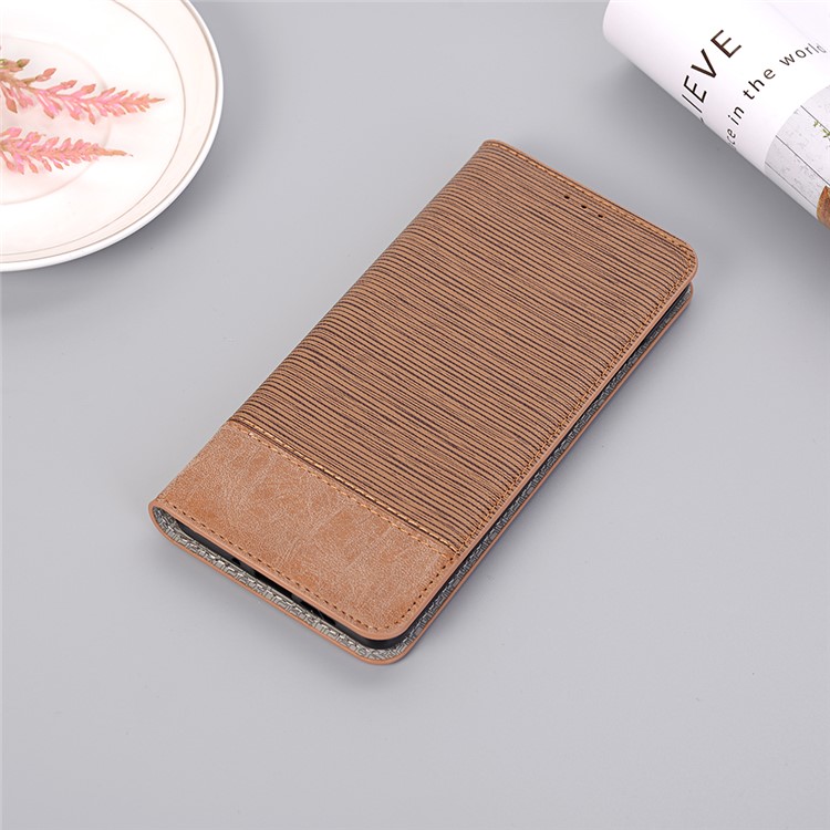 Bi-color Toothpick Texture PU Leather Wallet Case for Huawei P30 Pro - Brown-7