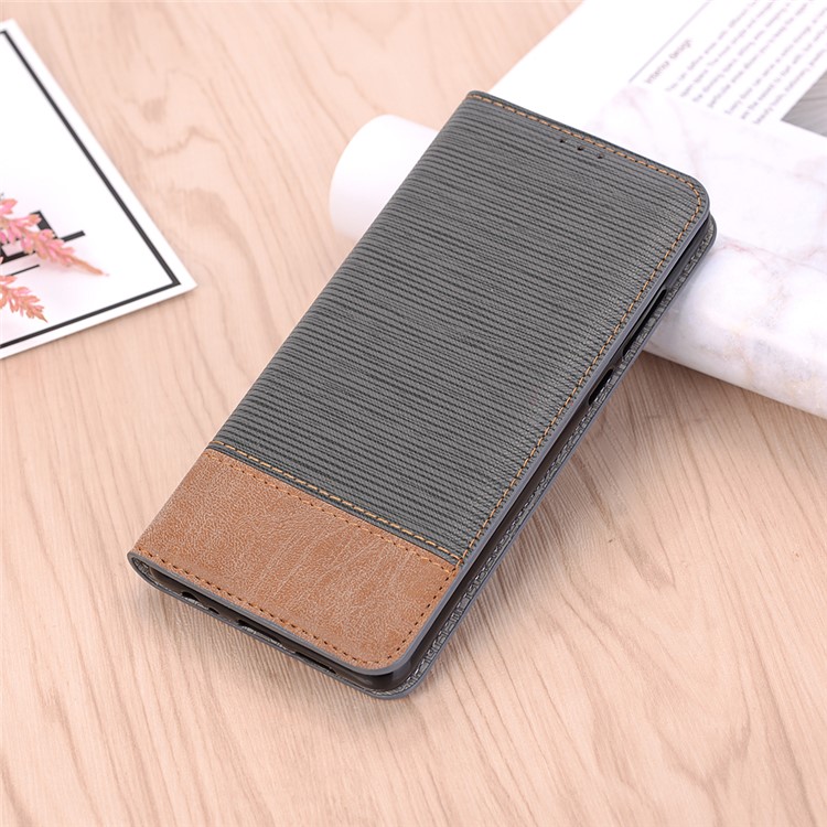 Bi-color Toothpick Texture Leather Wallet Case for Huawei P30 - Black-7