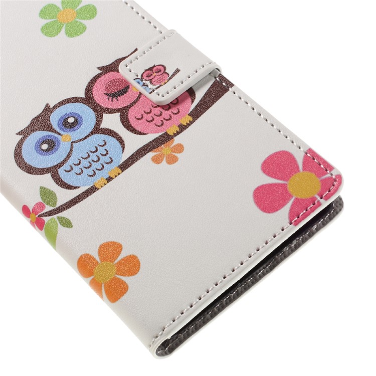 Flip Stand Wallet Leather Case for Huawei P9 Lite - Owl Lovers and Flowers-7