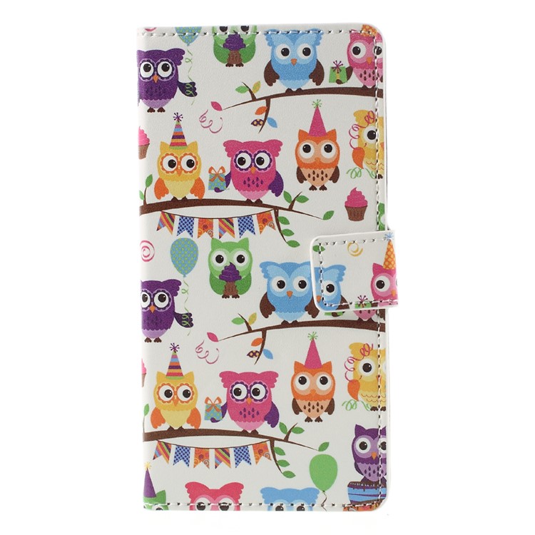 Flip Stand Wallet Leather Cover for Huawei P9 Lite - Lovely Little Owls-3