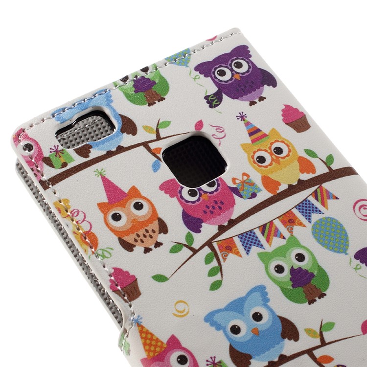 Flip Stand Wallet Leather Cover for Huawei P9 Lite - Lovely Little Owls-8