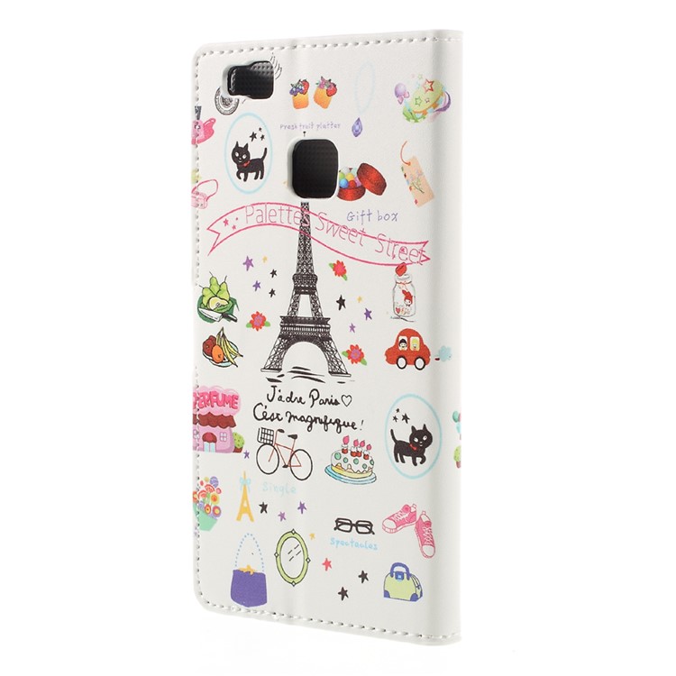 PU Leather Card Holder Case for Huawei P9 Lite - Palettes Sweet Street-2
