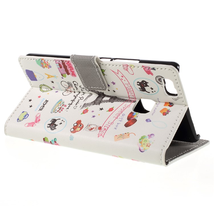 PU Leather Card Holder Case for Huawei P9 Lite - Palettes Sweet Street-5