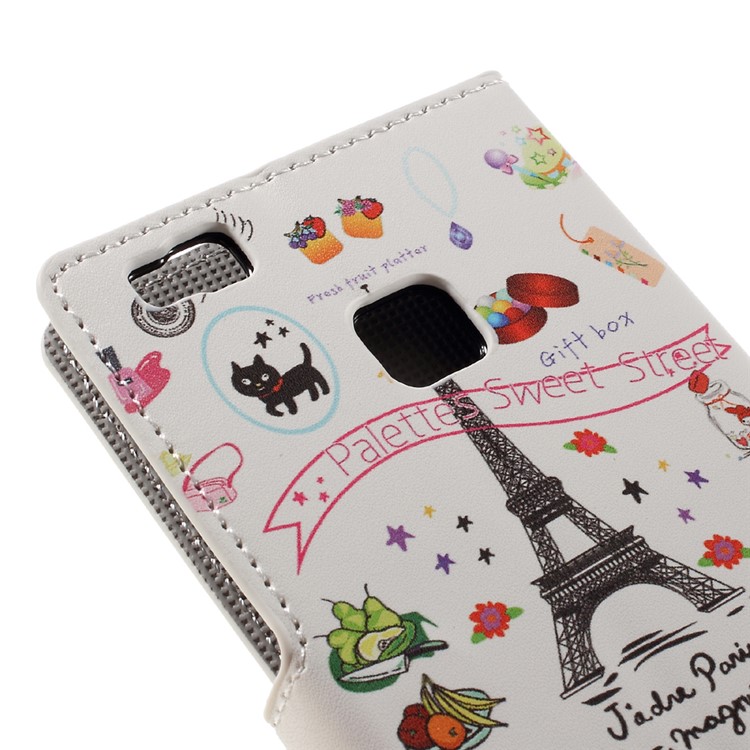 PU Leather Card Holder Case for Huawei P9 Lite - Palettes Sweet Street-8