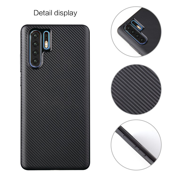 Carbon Fiber Texture Soft TPU Cell Phone Case for Huawei P30 Pro - Black-3
