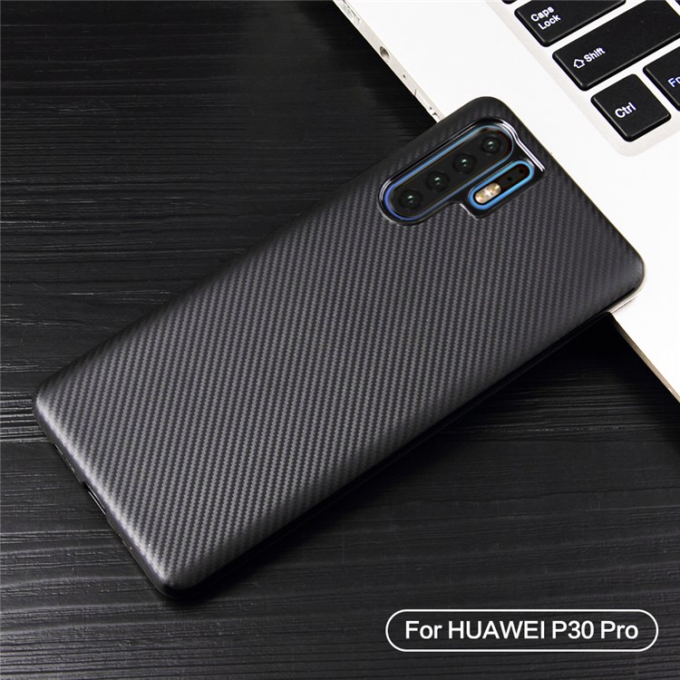 Carbon Fiber Texture Soft TPU Cell Phone Case for Huawei P30 Pro - Black-6