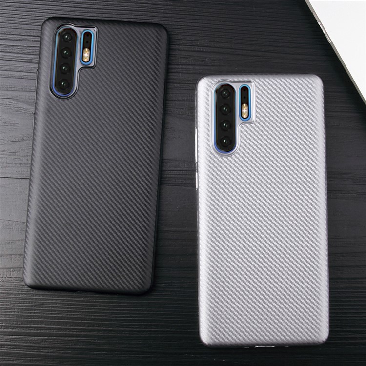 Carbon Fiber Texture Soft TPU Cell Phone Case for Huawei P30 Pro - Black-7