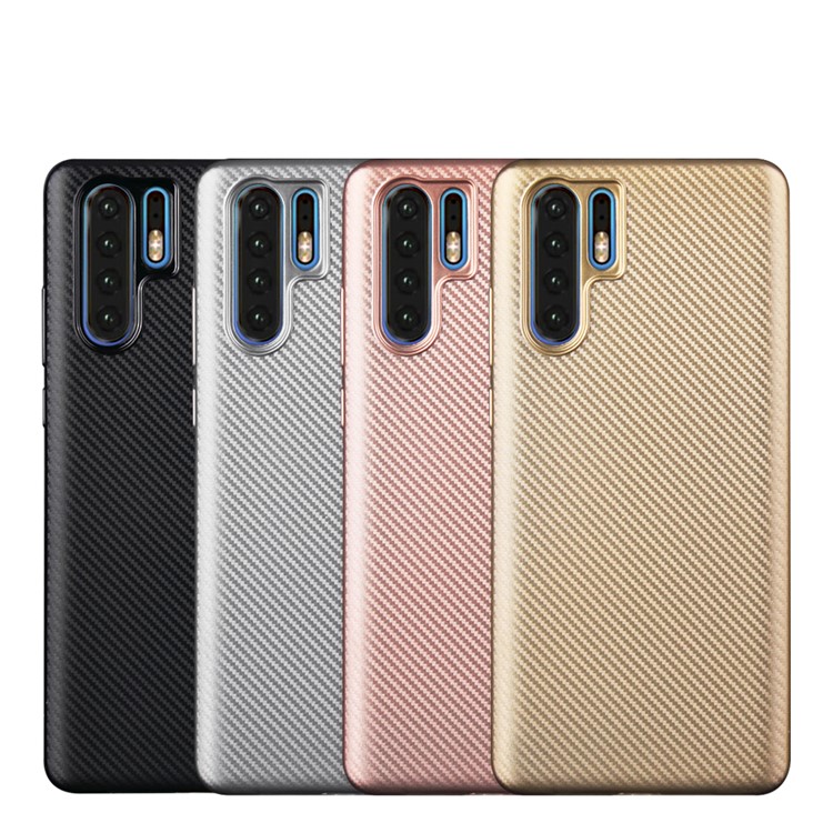 Carbon Fiber Texture Soft TPU Cell Phone Case for Huawei P30 Pro - Black-9