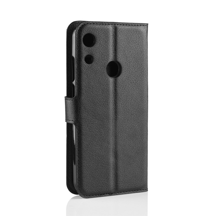 Litchi Skin Wallet Leather Stand Case for Huawei Honor 8A - Black-4