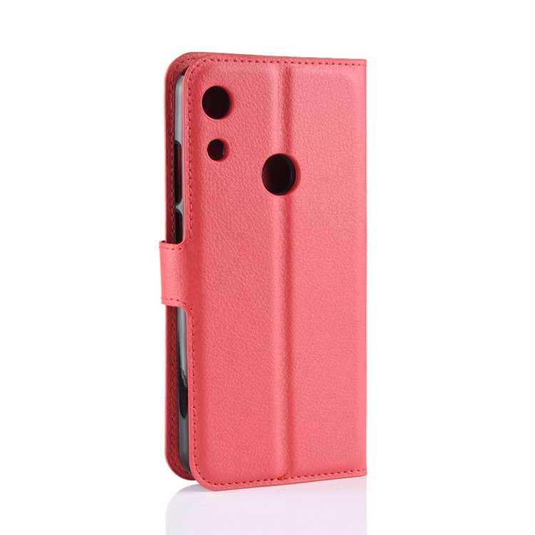 Litchi Skin Wallet Leather Stand Flip Cover for Huawei Honor 8A - Red-3