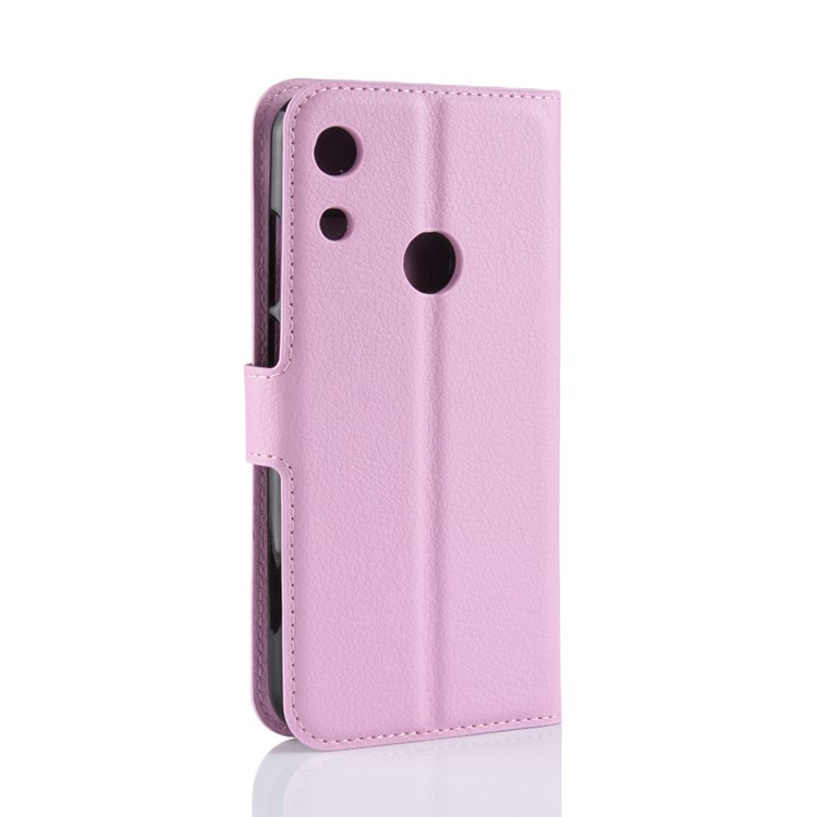 Litchi Skin Wallet Leather Stand Mobile Shell for Huawei Honor 8A - Pink-3