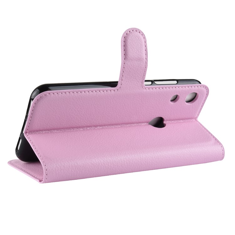 Litchi Skin Wallet Leather Stand Mobile Shell for Huawei Honor 8A - Pink-6