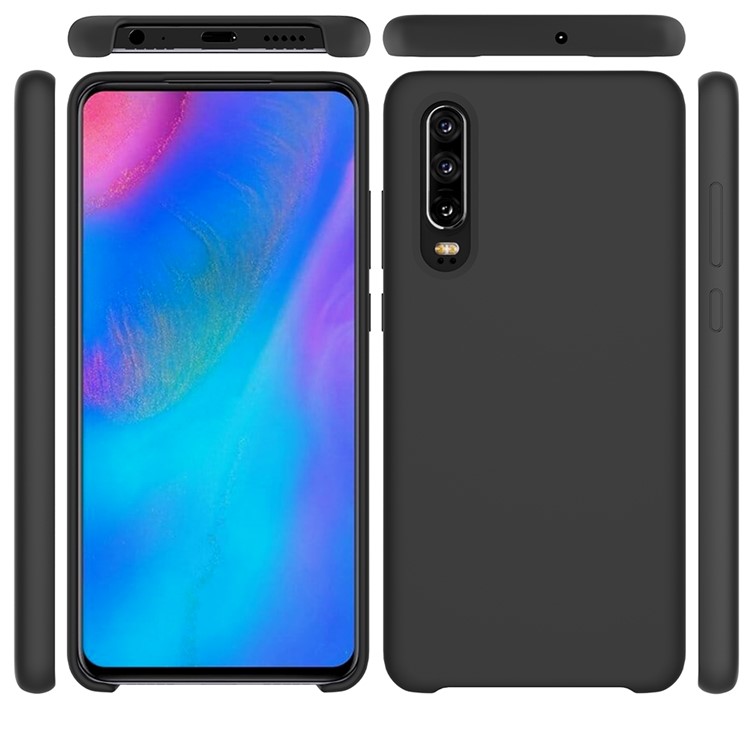 Liquid Silicone Protector Case for Huawei P30 - Black-5