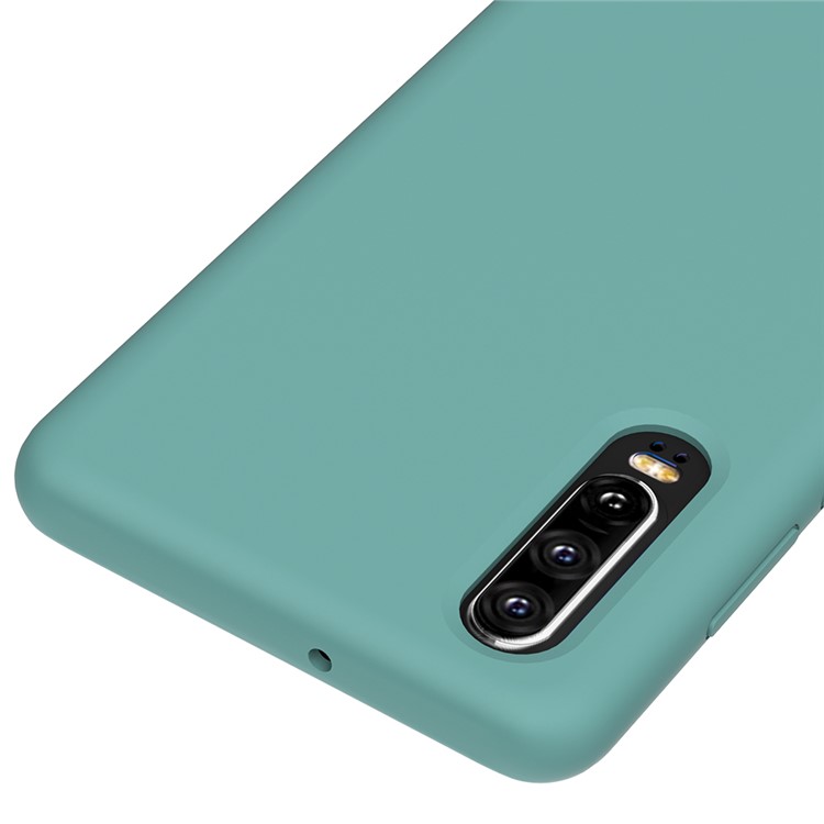 Liquid Silicone Protector Cell Phone Case for Huawei P30 - Cyan-3