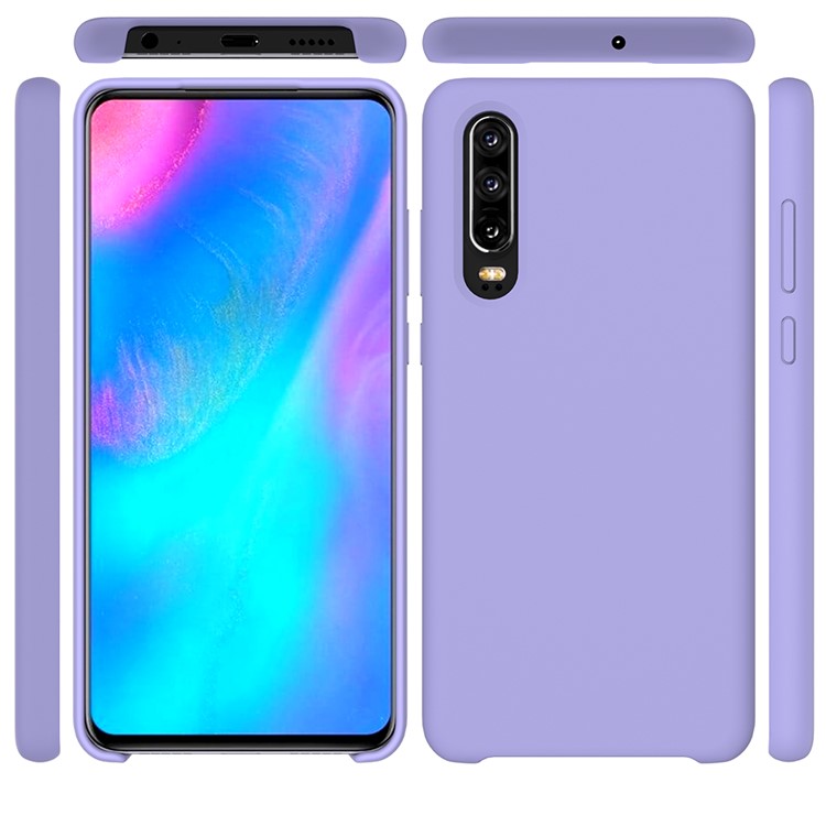 Liquid Silicone Protector Back Cover for Huawei P30 - Purple-5