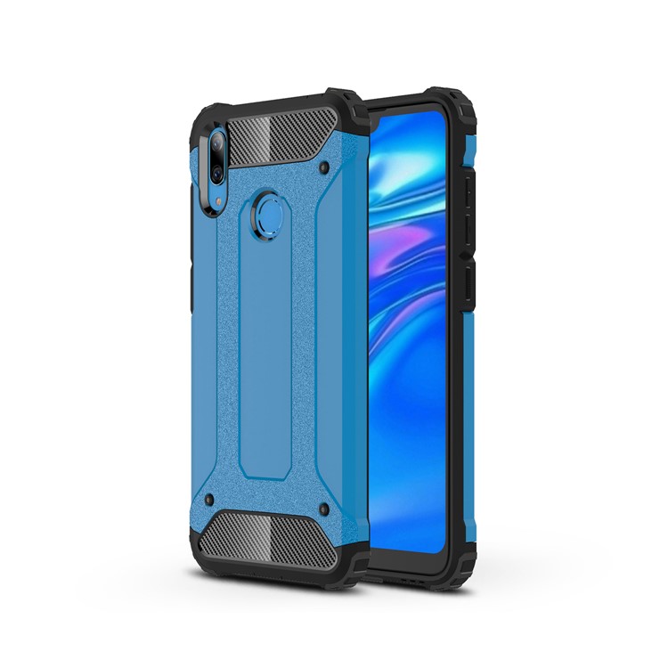 For Huawei Y7 (2019) Armor Guard Plastic + TPU Hybrid Cell Phone Cover - Baby Blue-1