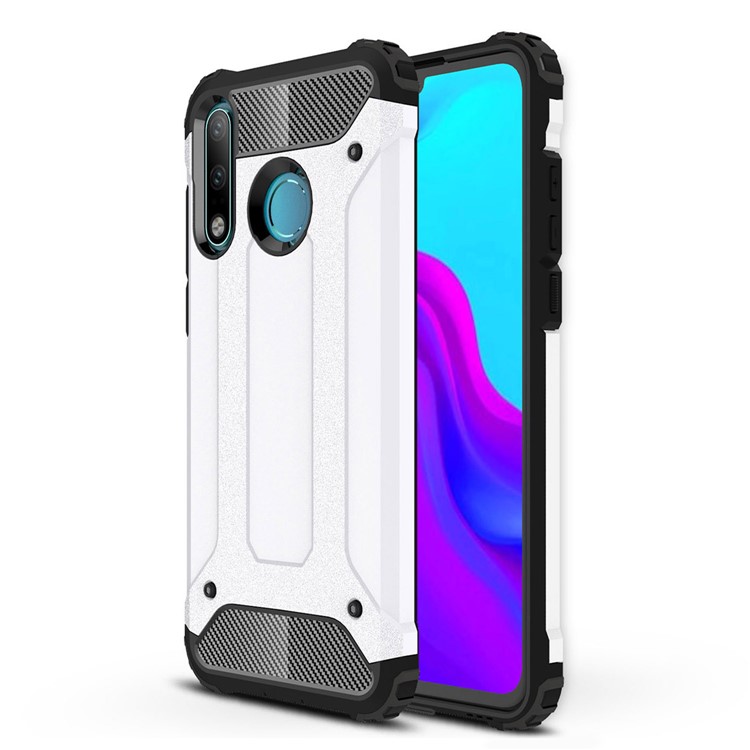 Heavy Duty Rugged Hybrid Phone Shell (Plastic + TPU) for Huawei P30 Lite - White-1