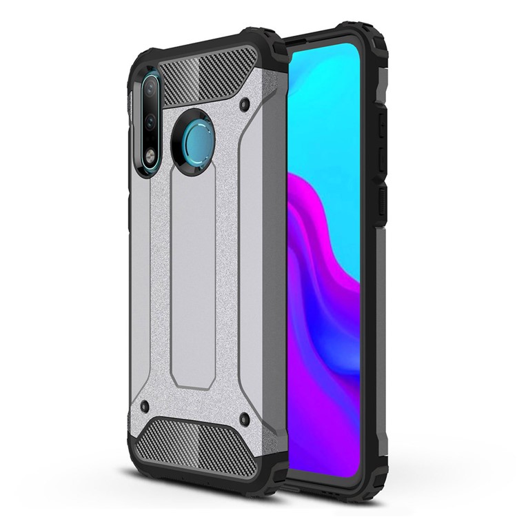 Heavy Duty Rugged Hybrid Mobile Phone Case (Plastic + TPU) for Huawei P30 Lite - Grey-1