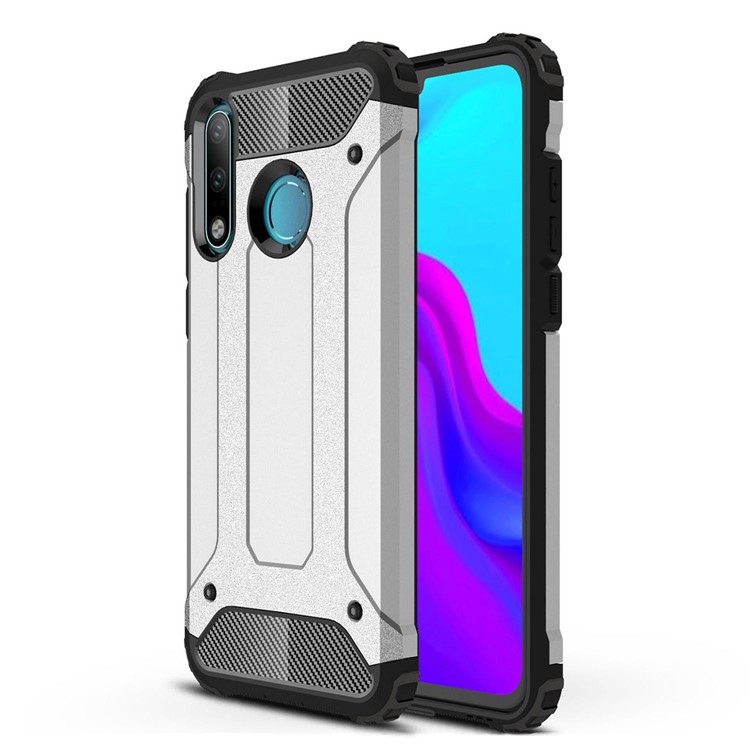 Heavy Duty Rugged Hybrid Back Shell (PC + TPU) for Huawei P30 Lite - Silver-1