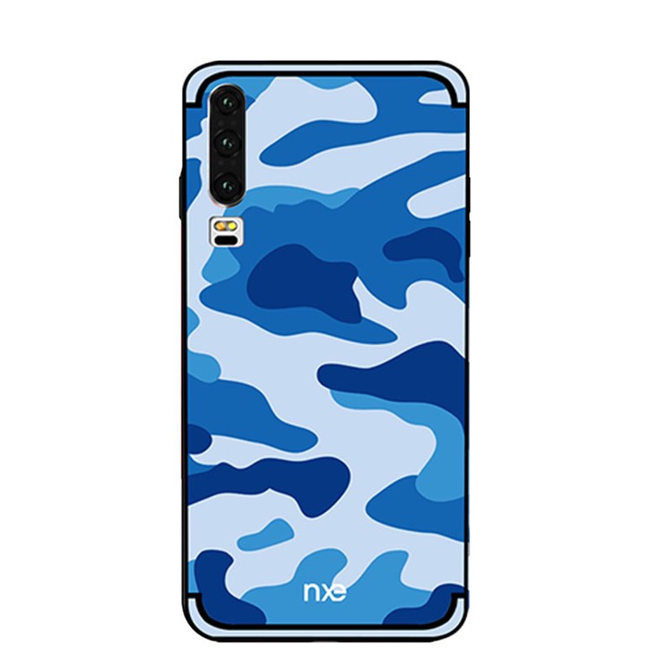NXE Camouflage Pattern TPU Back Phone Case for Huawei P30 - Blue-1